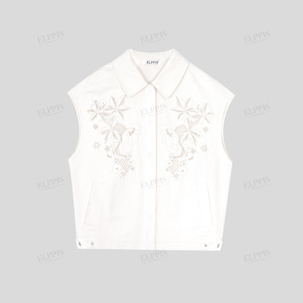 Exquisite Beaded Craft Sleeveless Vest