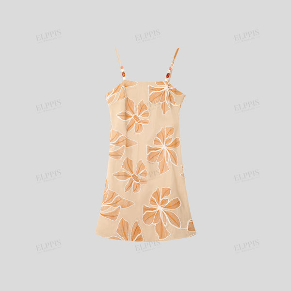 Mid-length camisole rope-embroidered jacquard dress