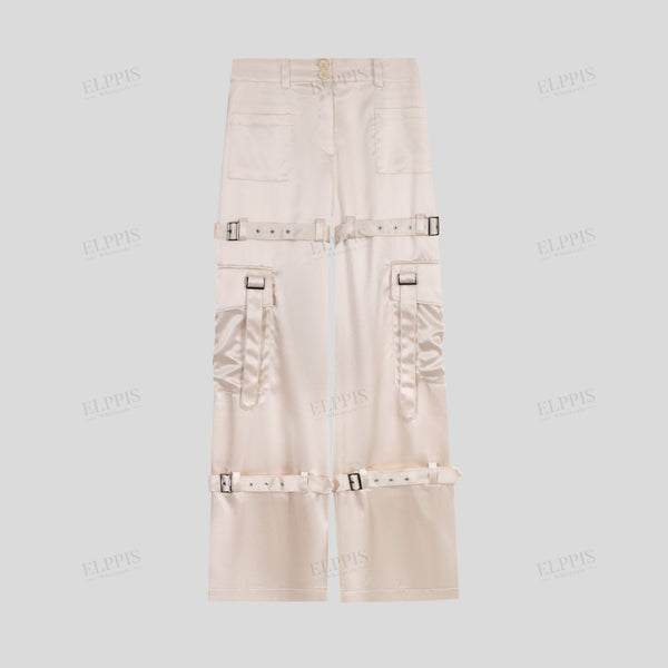 Satin finish casual style cargo pants