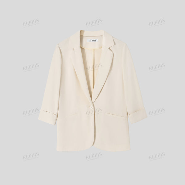 Minimalist H-line three-quarter sleeve blazer