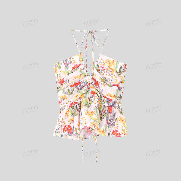 Wrinkled Print Camisole Top