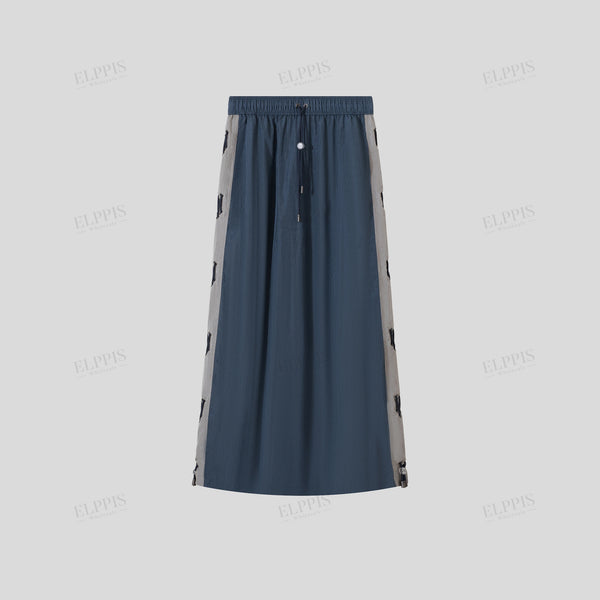 Patchwork lightweight outdoor sports midi skirt