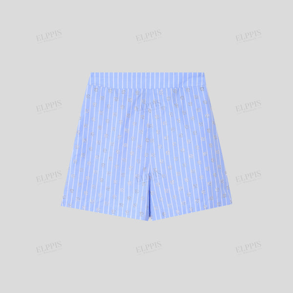 Letter Hot-Fix Rhinestone Casual Commuter Shorts