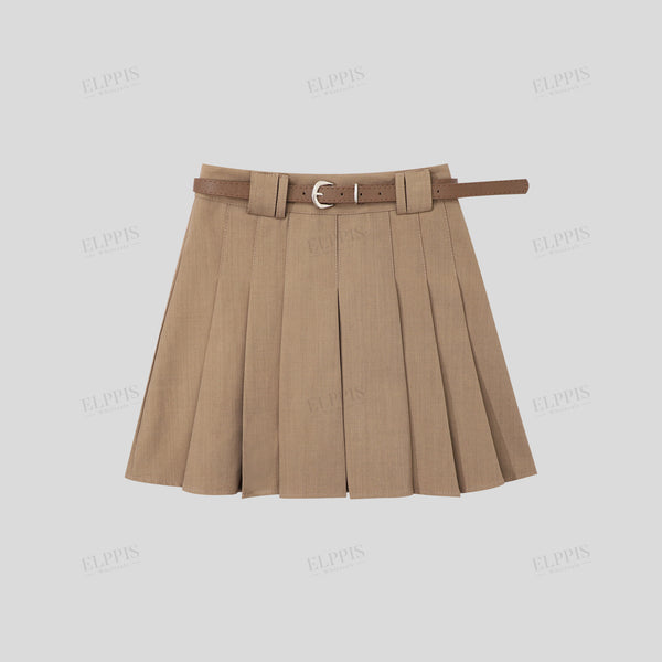 Casual Pleated Midi Skirt