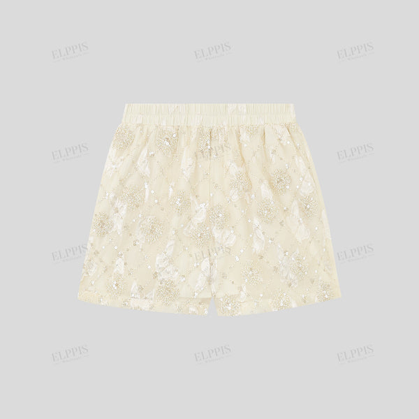 Hand-shaken sequin A-line shorts